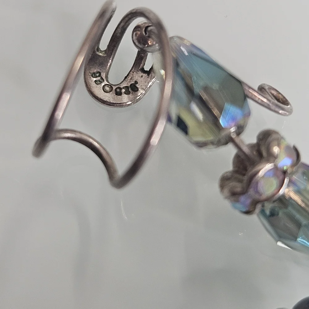 Baroque Peacock Freshwater Pearl Ear Charms Ear Cuff 925 Sterling Silver